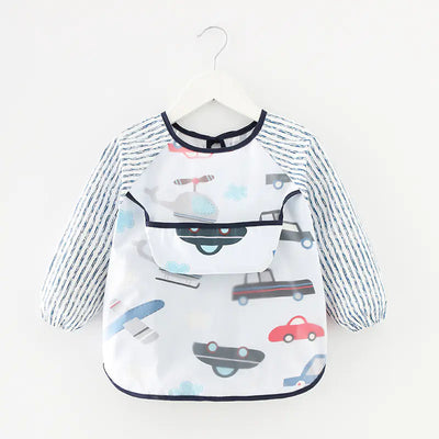 Waterproof Long Sleeve Kids Smock Apron for Eating