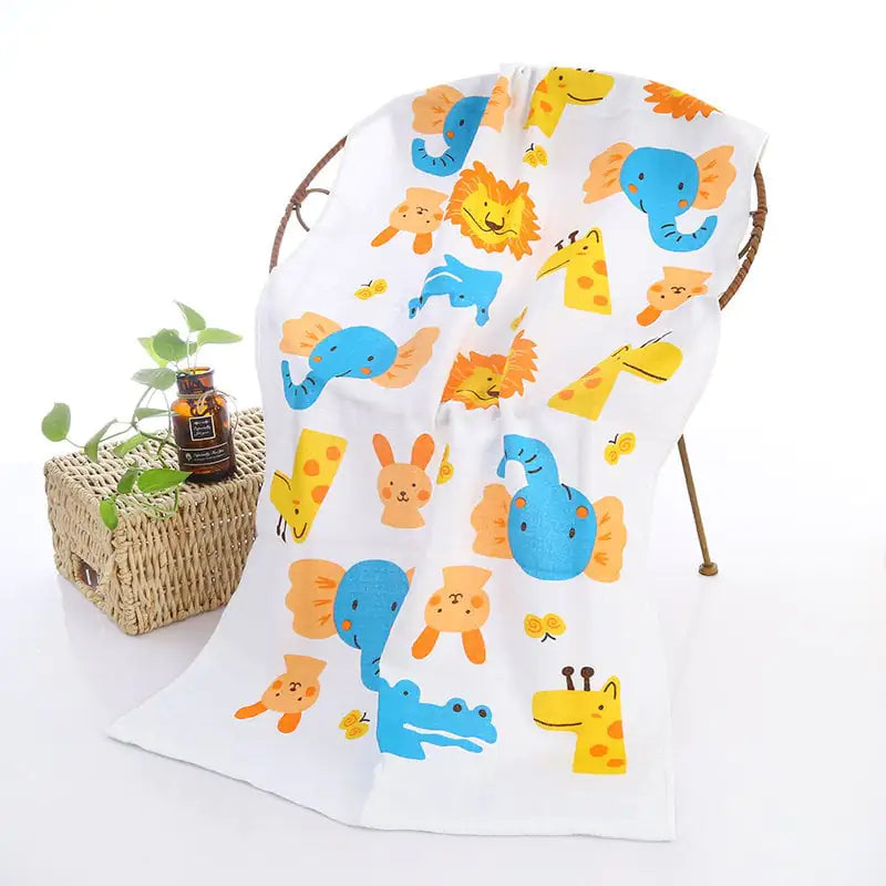 Double-layer Cartoon Print Baby Bath Towel