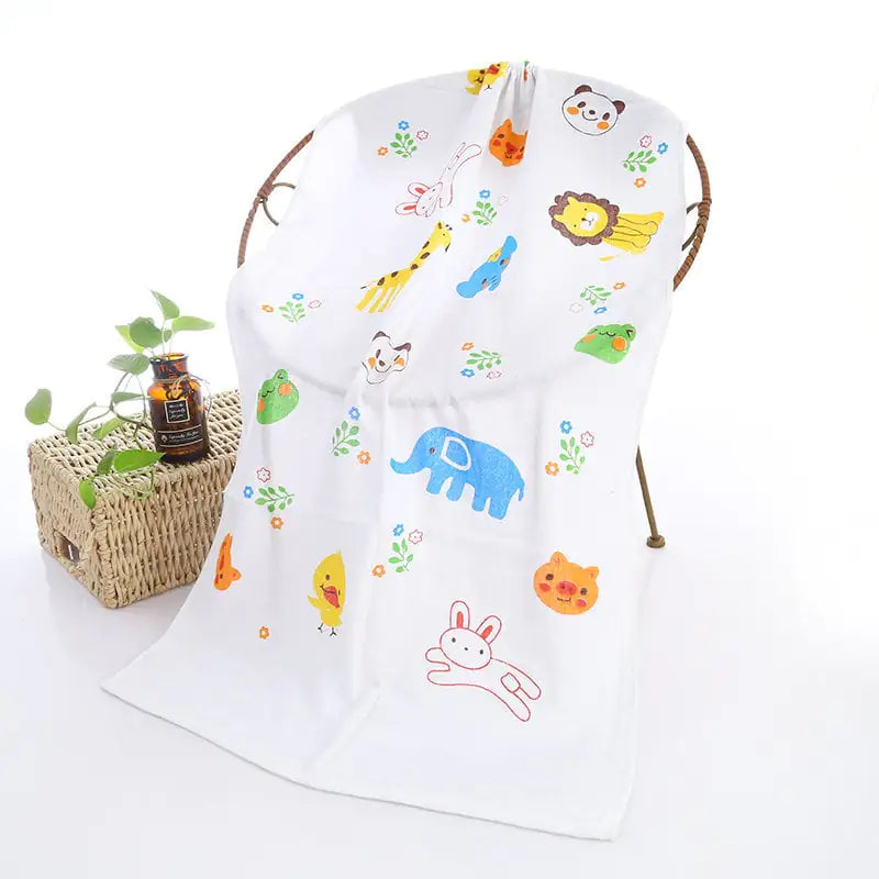 Double-layer Cartoon Print Baby Bath Towel