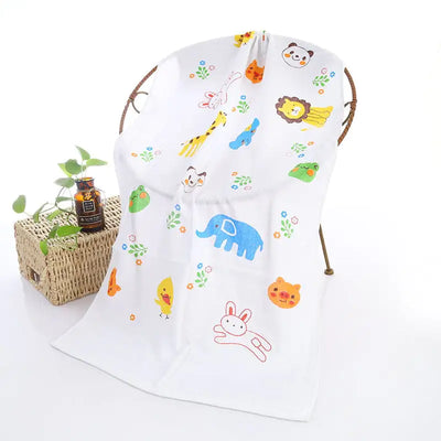 Double-layer Cartoon Print Baby Bath Towel