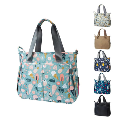 Waterproof Diaper Tote Bag – Multi-Pocket Baby Organizer with Wet/Dry Separation & Stroller Hooks