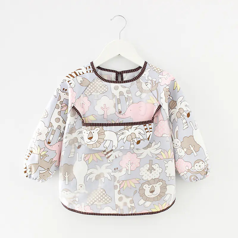 Waterproof Long Sleeve Kids Smock Apron for Eating