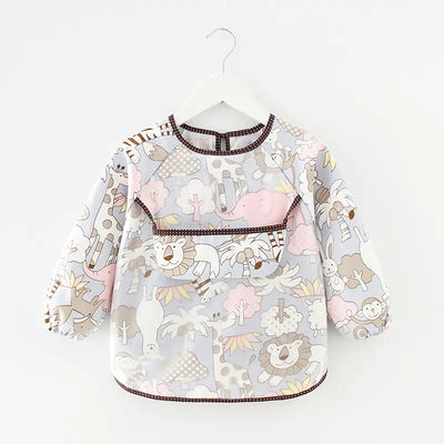 Waterproof Long Sleeve Kids Smock Apron for Eating