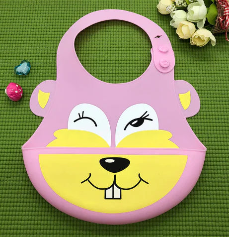 Silicone Waterproof Adjustable Cartoon Bibs for Kids