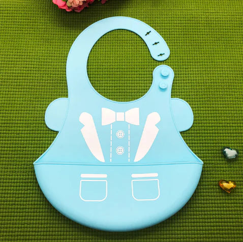Silicone Waterproof Adjustable Cartoon Bibs for Kids