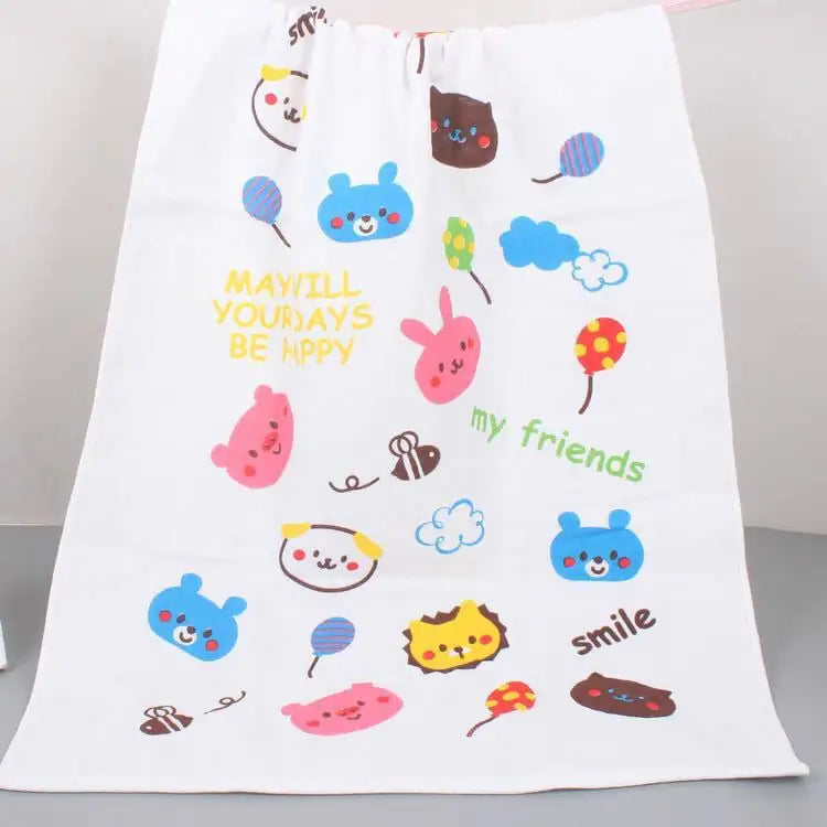 Double-layer Cartoon Print Baby Bath Towel