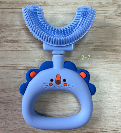 U-Shaped Little Lion Silicone Toothbrush for Kids