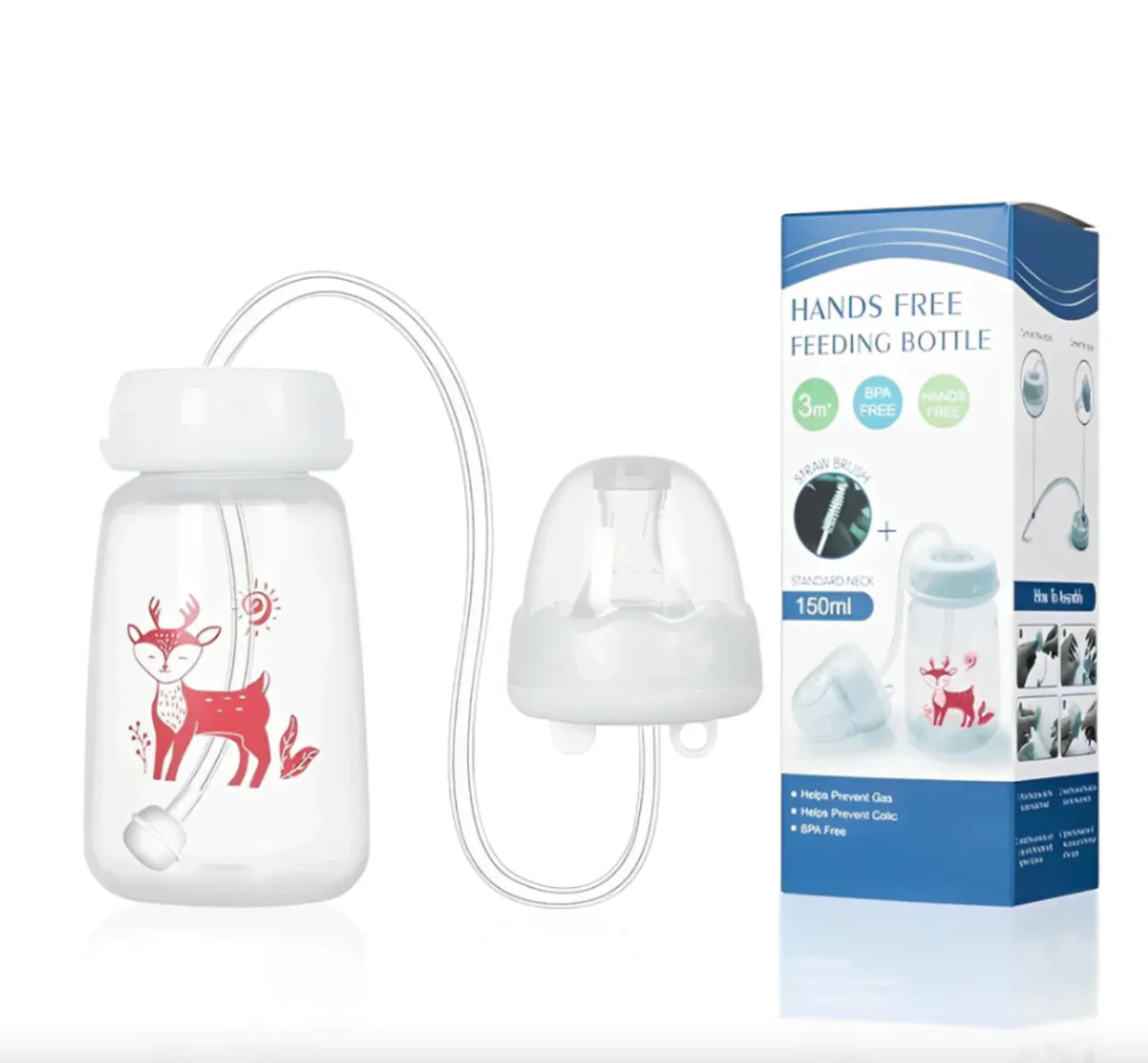 Hands-Free Baby Feeding Bottle