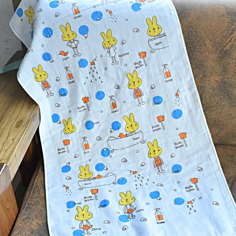 Double-layer Cartoon Print Baby Bath Towel