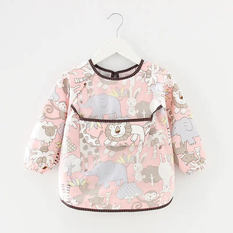 Waterproof Long Sleeve Kids Smock Apron for Eating