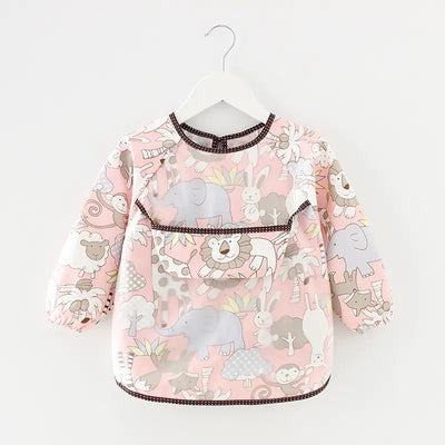 Waterproof Long Sleeve Kids Smock Apron for Eating
