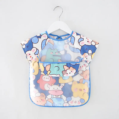 Waterproof Long Sleeve Kids Smock Apron for Eating