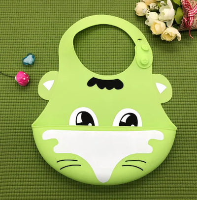 Silicone Waterproof Adjustable Cartoon Bibs for Kids