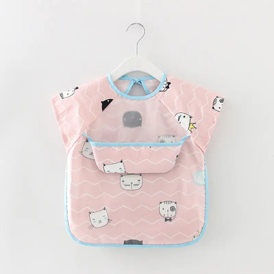 Waterproof Long Sleeve Kids Smock Apron for Eating