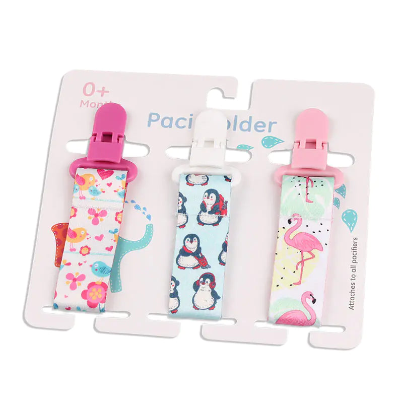 Cartoon Pattern Baby Pacifier Teether Pack of Three