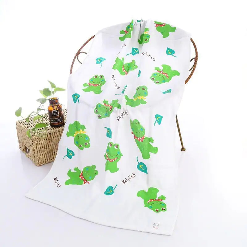 Double-layer Cartoon Print Baby Bath Towel