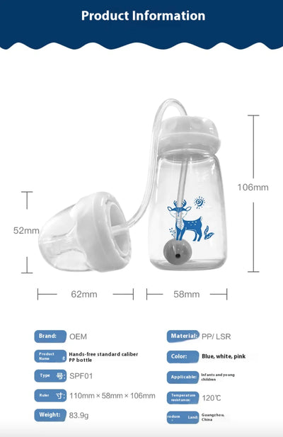 Hands-Free Baby Feeding Bottle